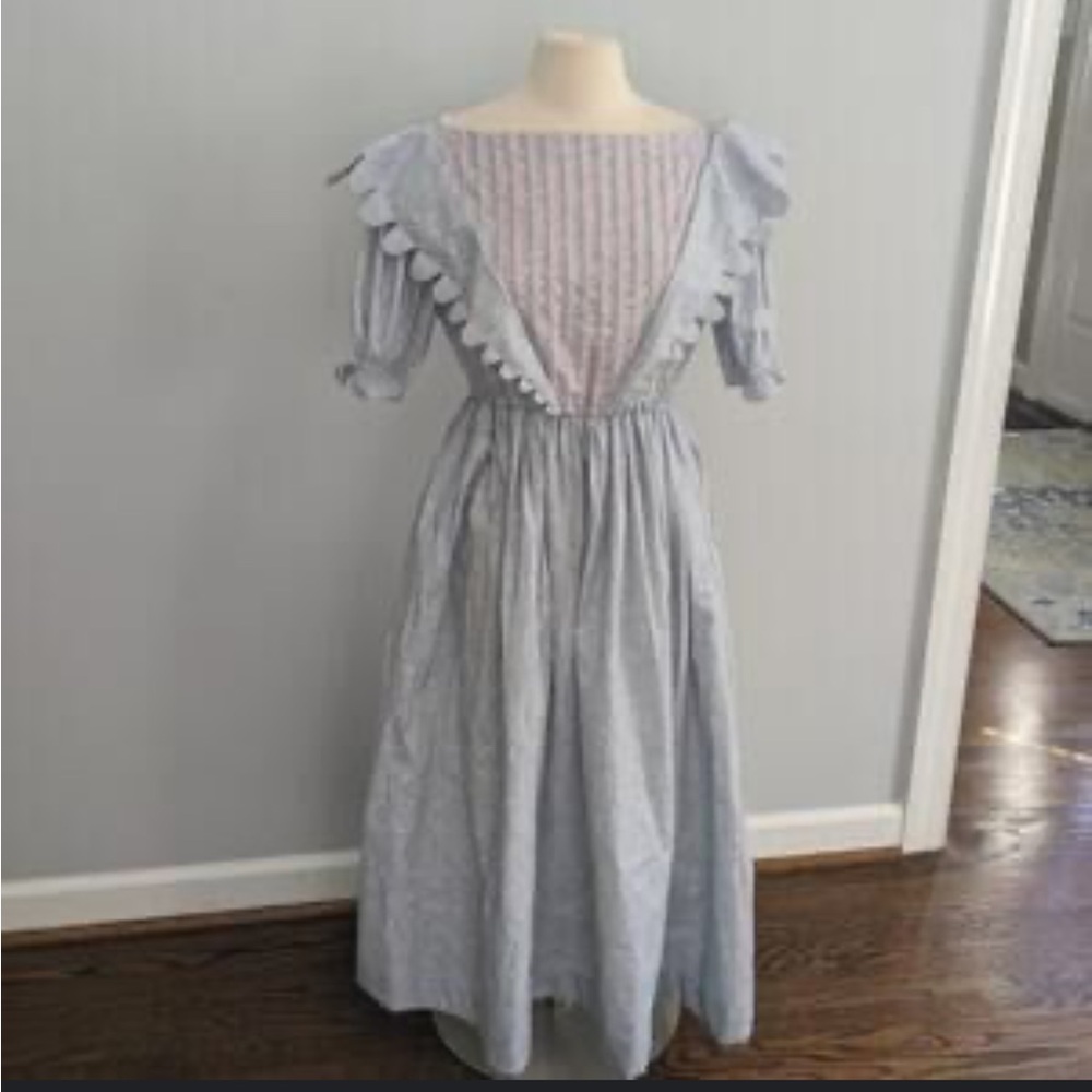 DONDOLO NWT Light Blue Midi Dress with Ruffle Detail